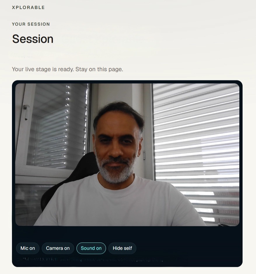 Amit in the Xplorable session room